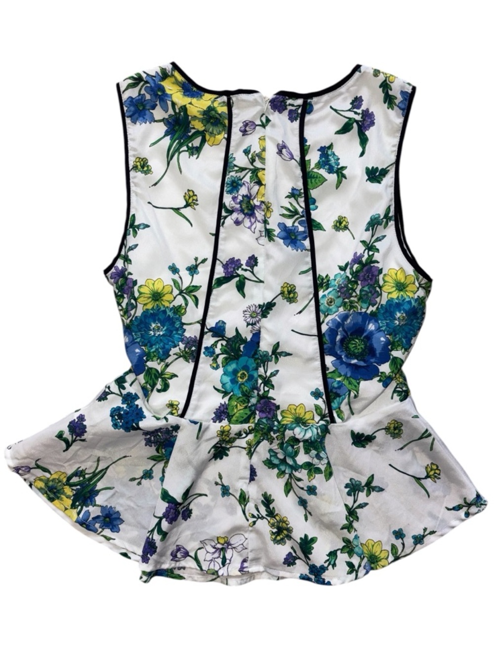 Forever 21 White Floral Trim Peplum Tank Top - Picture 3 of 4